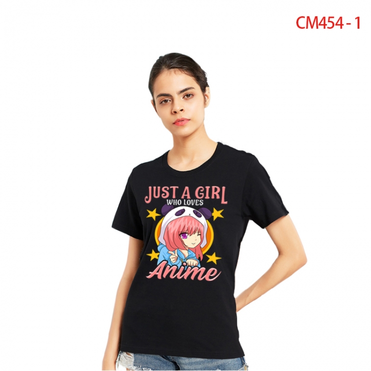 Original Women's Printed short-sleeved cotton T-shirt from S to 3XL  CM454-1-2
