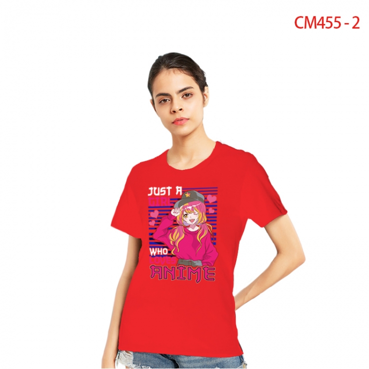 Original Women's Printed short-sleeved cotton T-shirt from S to 3XL  CM455-2-2
