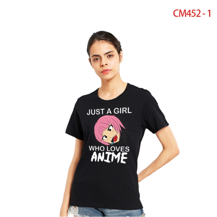 Original Women's Printed short-sleeved cotton T-shirt from S to 3XL  CM452-1-2
