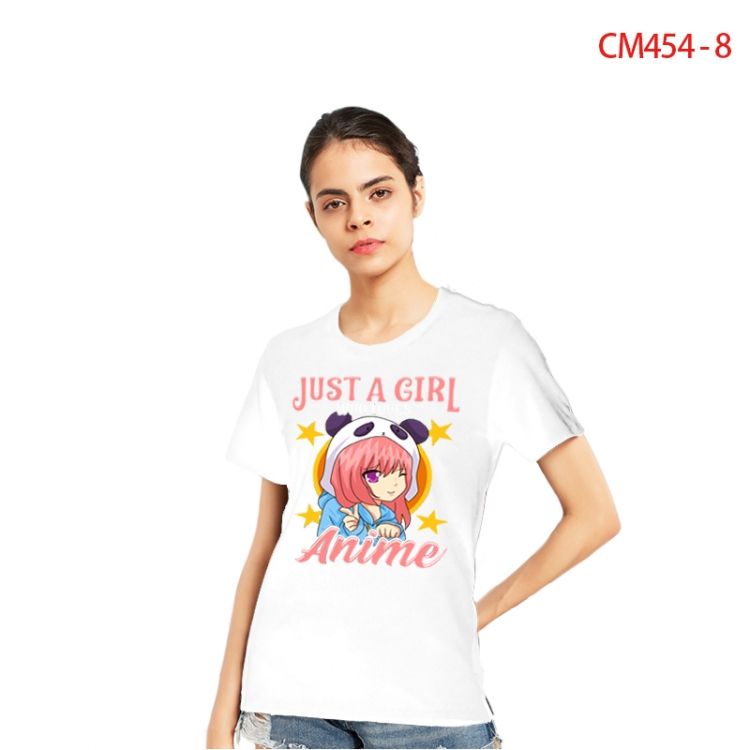 Original Women's Printed short-sleeved cotton T-shirt from S to 3XL   CM454-8-2