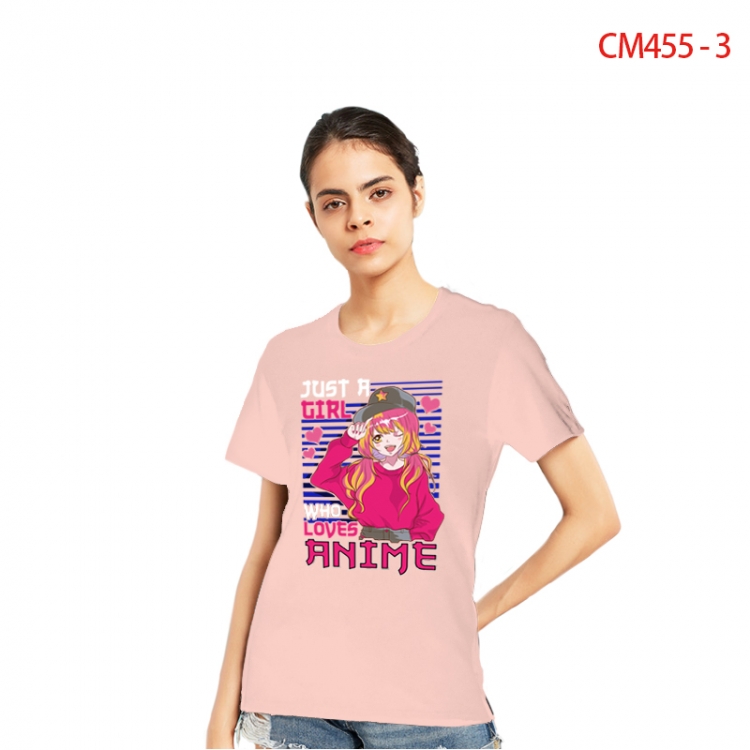 Original Women's Printed short-sleeved cotton T-shirt from S to 3XL  CM455-3-2