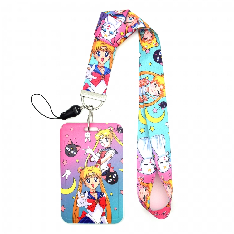 sailormoon Silver buckle anime peripheral card holder lanyard   price for 2 pcs