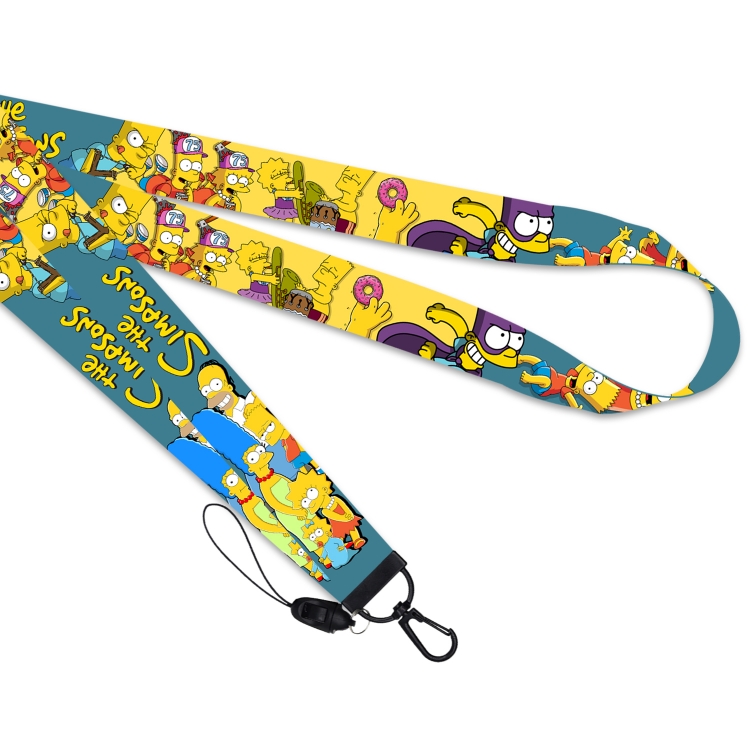 The Simpsons  Black buckle long mobile phone lanyard 45cm price for 10 pcs