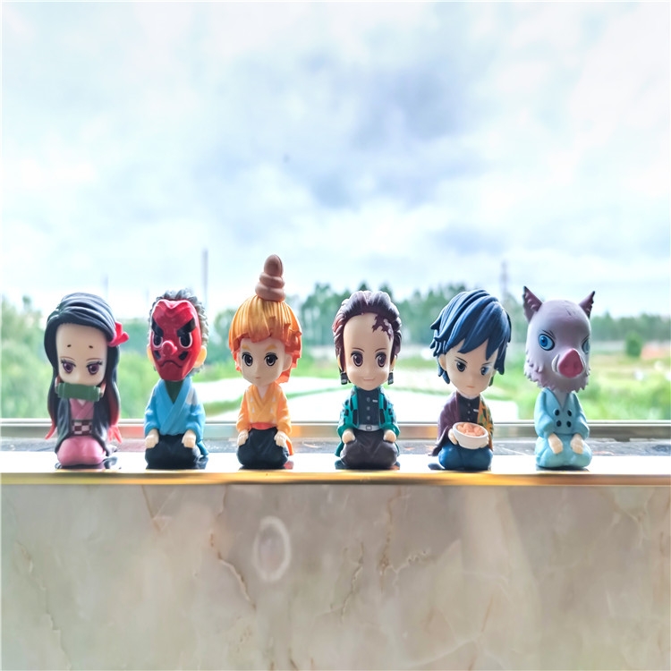 Demon Slayer Kimets Small figure in a bag 6CM 290g  a Set of 6