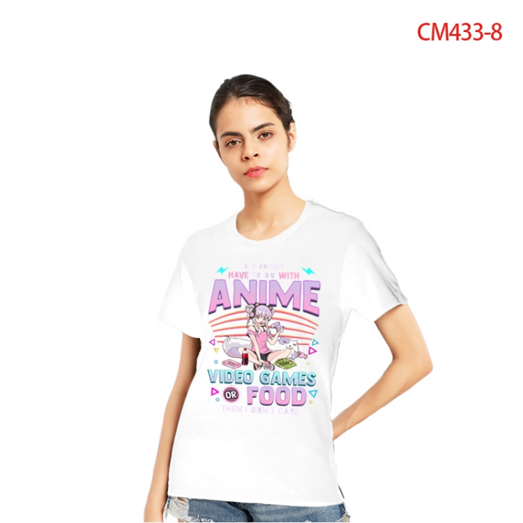 Original Women's Printed short-sleeved cotton T-shirt from S to 3XL  CM433-8