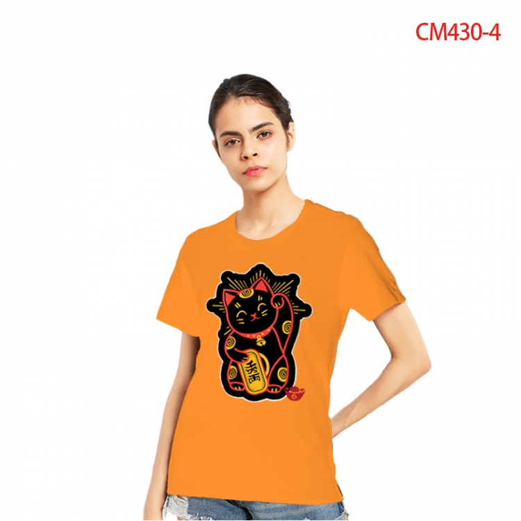 Original Women's Printed short-sleeved cotton T-shirt from S to 3XL  CM430-4