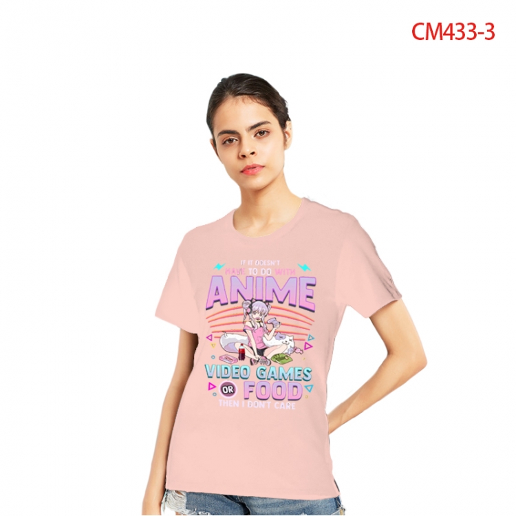 Original Women's Printed short-sleeved cotton T-shirt from S to 3XL  CM433-3