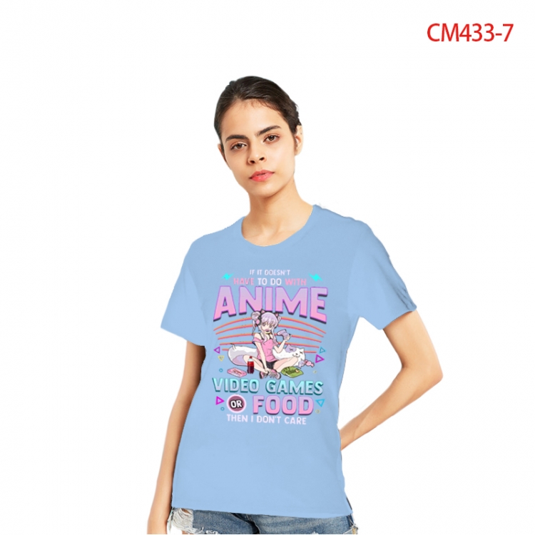Original Women's Printed short-sleeved cotton T-shirt from S to 3XL   CM433-7