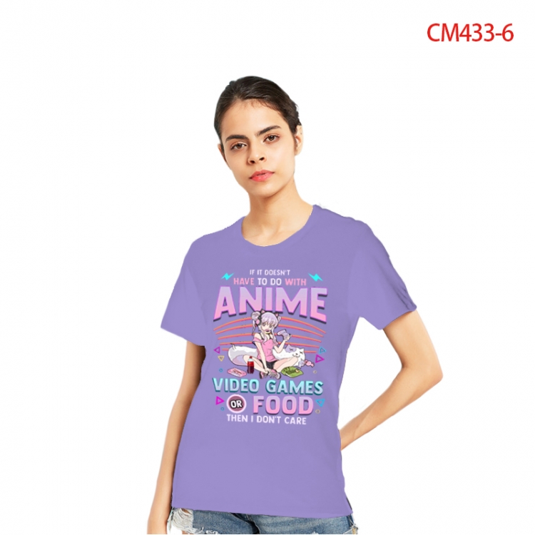 Original Women's Printed short-sleeved cotton T-shirt from S to 3XL   CM433-6