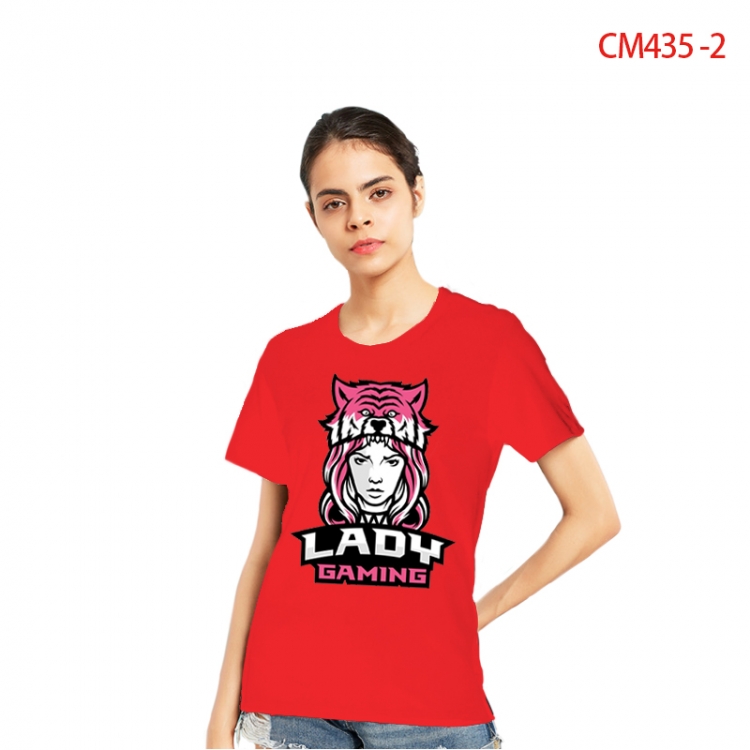 Original Women's Printed short-sleeved cotton T-shirt from S to 3XL   CM435-2