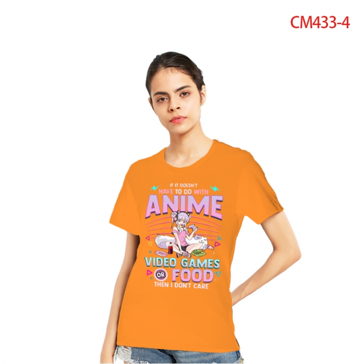 Original Women's Printed short-sleeved cotton T-shirt from S to 3XL  CM433-4