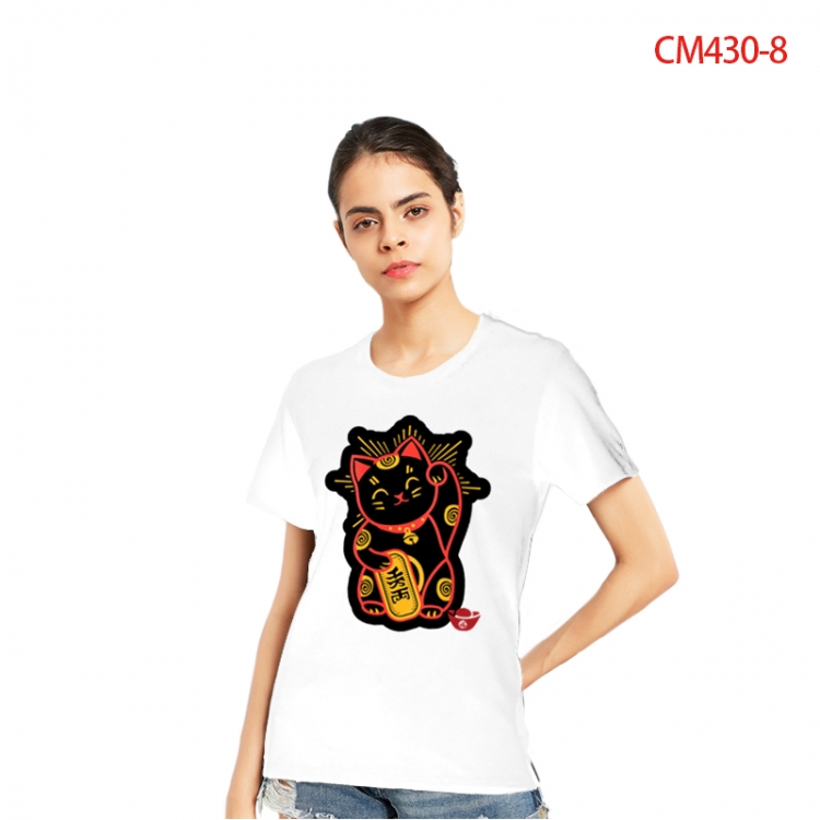 Original Women's Printed short-sleeved cotton T-shirt from S to 3XL  CM430-8