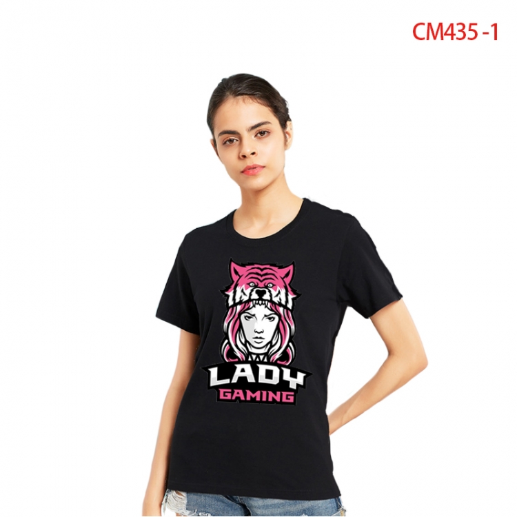 Original Women's Printed short-sleeved cotton T-shirt from S to 3XL  CM435-1