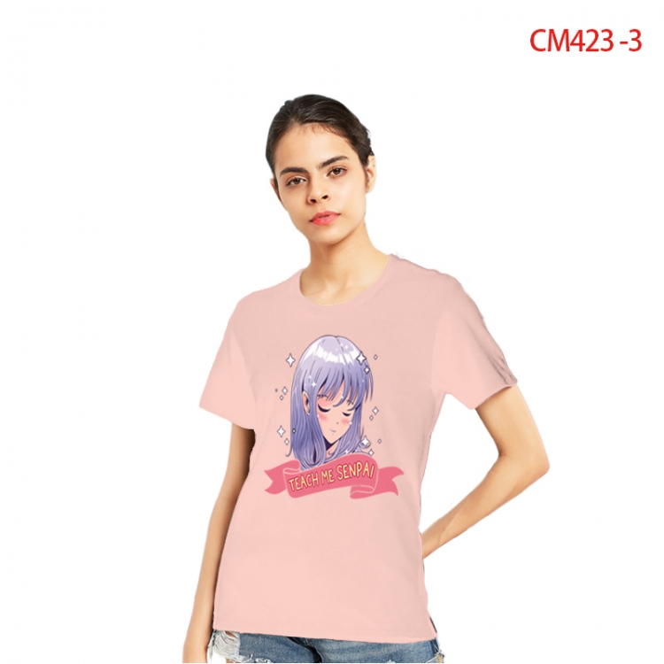 Original Women's Printed short-sleeved cotton T-shirt from S to 3XL  CM423-3