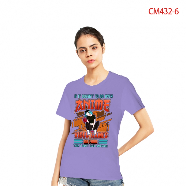 Original Women's Printed short-sleeved cotton T-shirt from S to 3XL  CM432-6