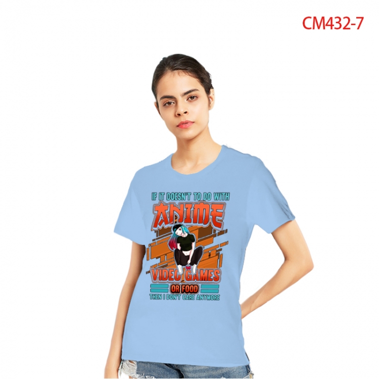 Original Women's Printed short-sleeved cotton T-shirt from S to 3XL   CM432-7