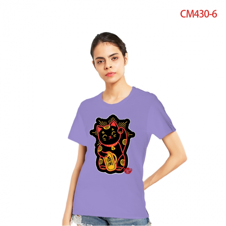 Original Women's Printed short-sleeved cotton T-shirt from S to 3XL  CM430-6