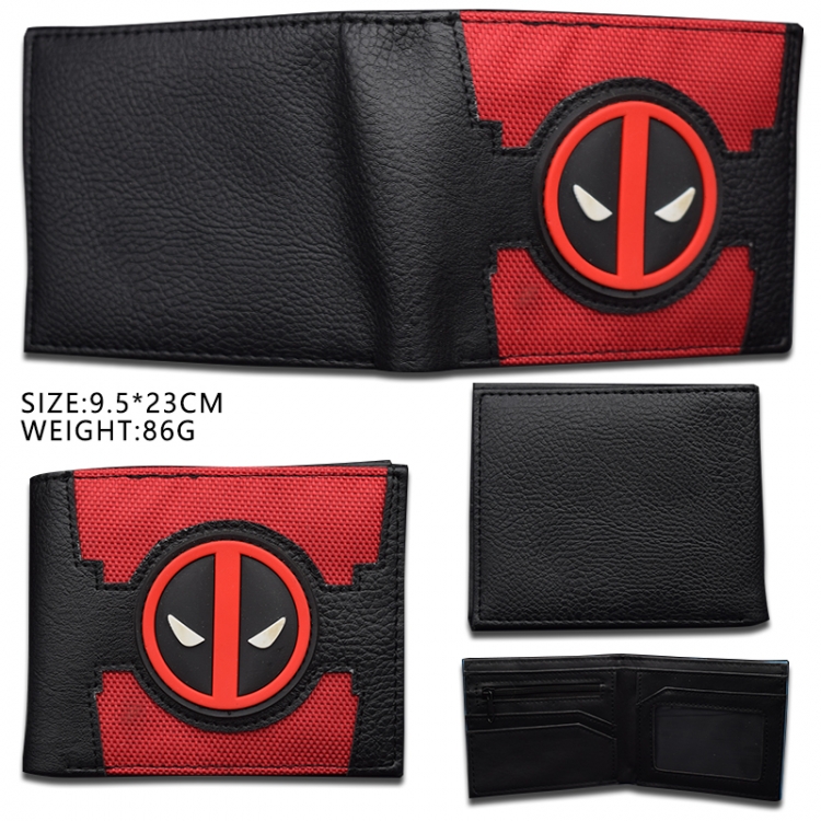 Deadpool Silicone PVC short two fold Wallet 9.5X23CM 86G Style 2