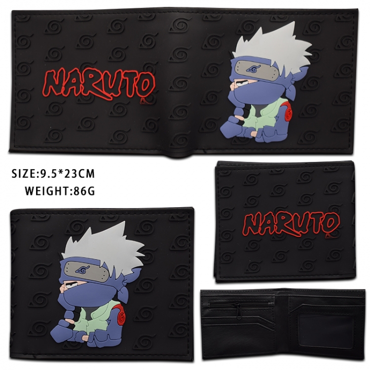 Naruto Silicone PVC short two fold Wallet 9.5X23CM 86G Style 1