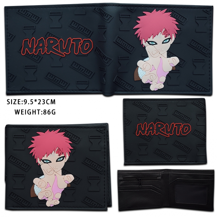 Naruto Silicone PVC short two fold Wallet 9.5X23CM 86G Style 2