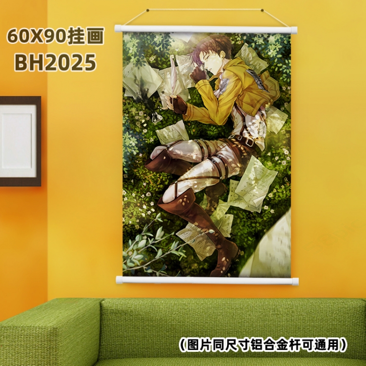 Shingeki no Kyojin White plastic pole hanging picture 60X90CM BH2025