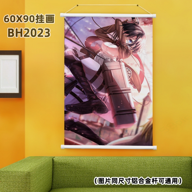 Shingeki no Kyojin White plastic pole hanging picture 60X90CM BH2023