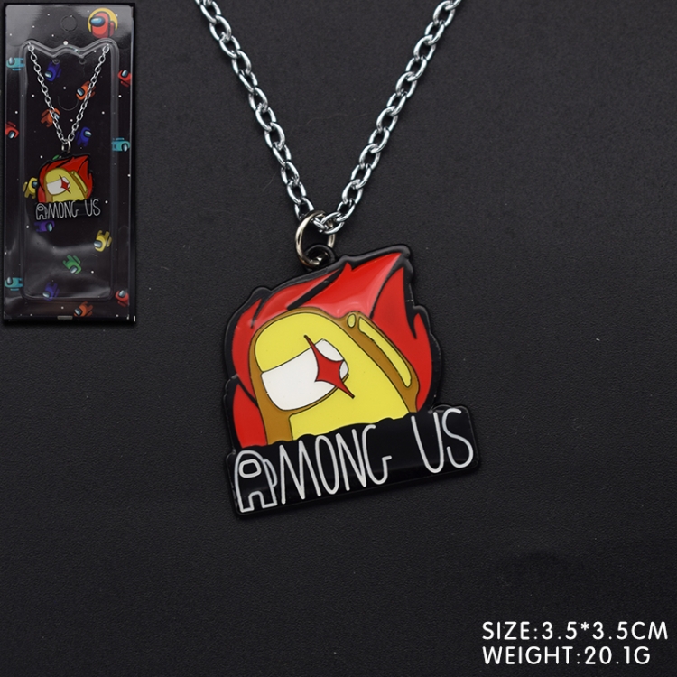 Among us Game cartoon metal necklace pendant