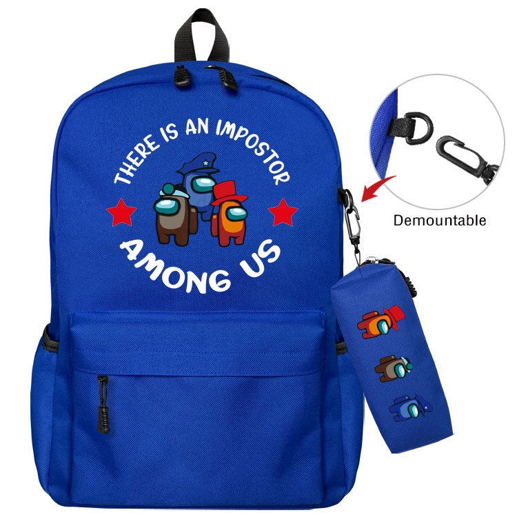 AMONG-US Cartoon student school bag backpack Pencil Bag combination