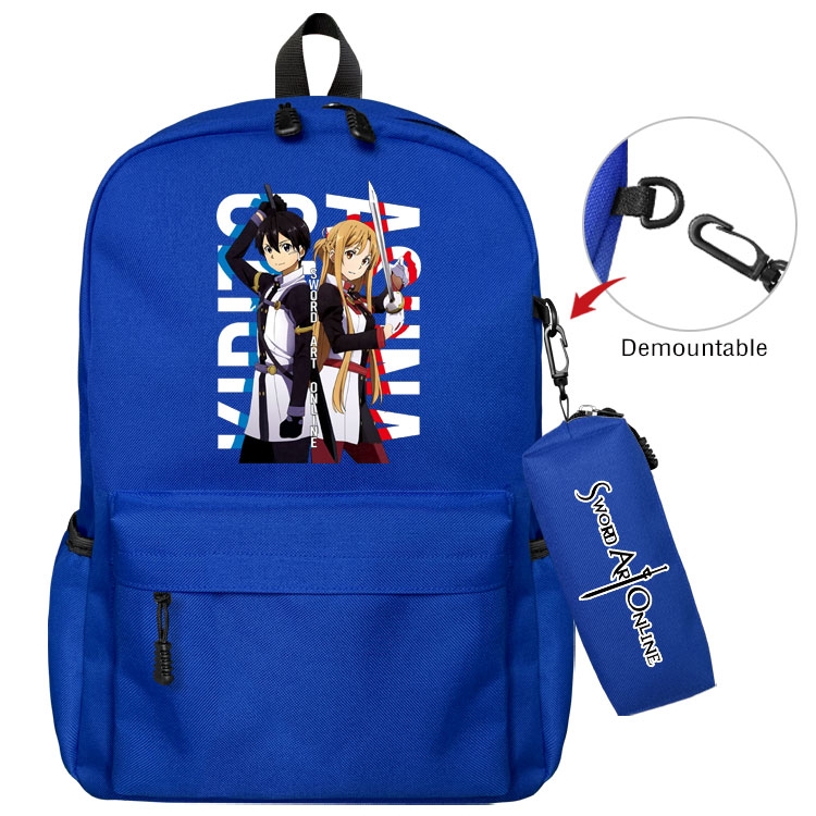  Sword Art Online Cartoon student school bag backpack Pencil Bag combination