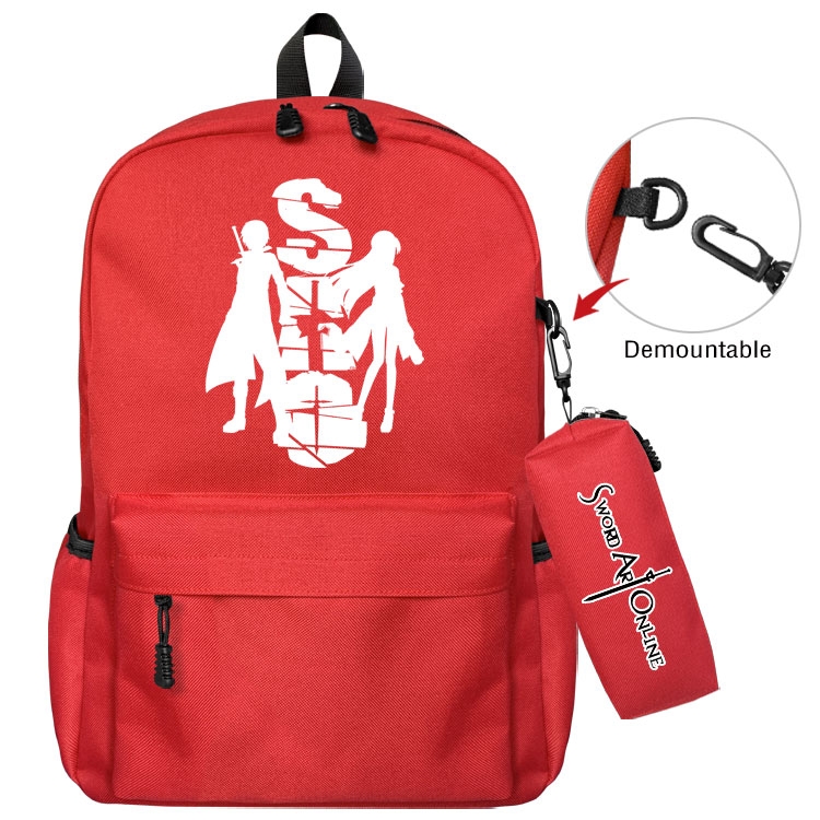  Sword Art Online Cartoon student school bag backpack Pencil Bag combination