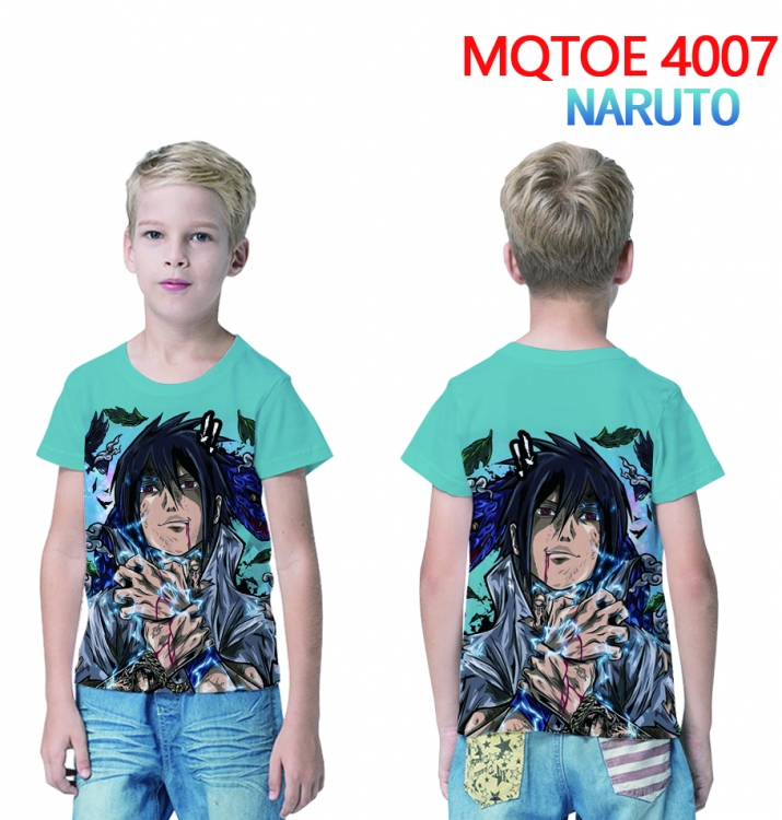 Naruto Childrens full-color printed short-sleeved T-shirt 60 80 100 120 140  160 6 sizes for children  MQTOE 4007
