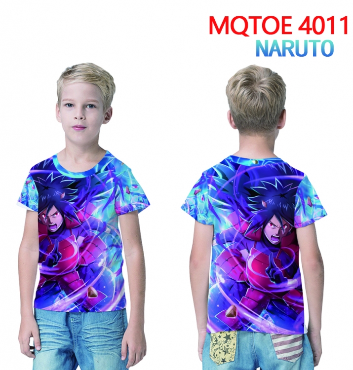 Naruto Childrens full-color printed short-sleeved T-shirt 60 80 100 120 140  160 6 sizes for children MQTOE 4011
