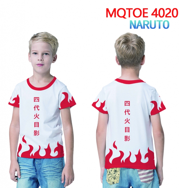 Naruto Childrens full-color printed short-sleeved T-shirt 60 80 100 120 140  160 6 sizes for children MQTOE 4020