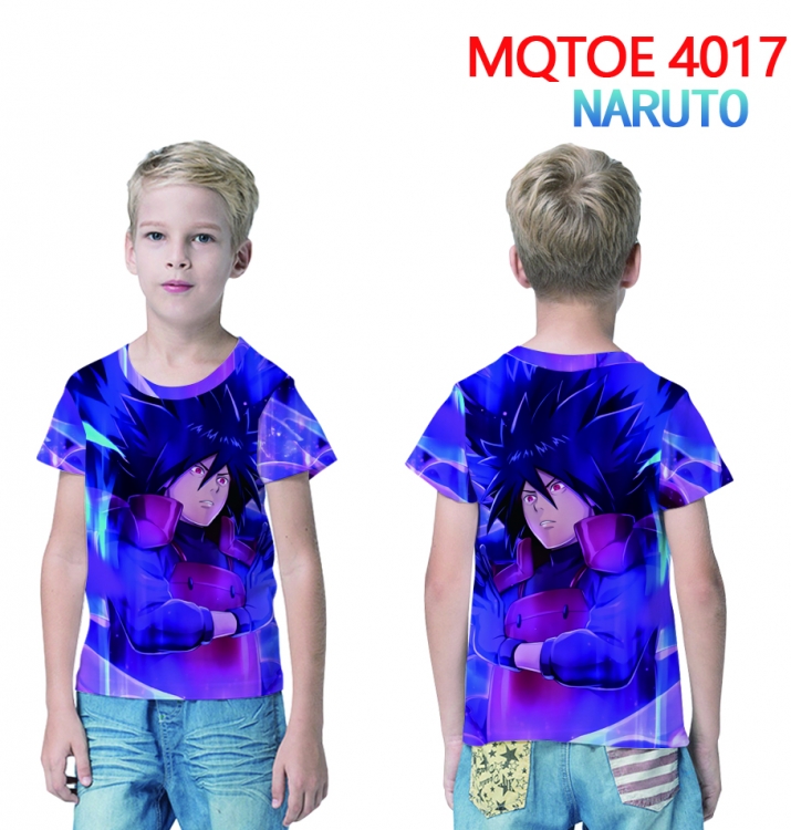 Naruto Childrens full-color printed short-sleeved T-shirt 60 80 100 120 140  160 6 sizes for children MQTOE 4017
