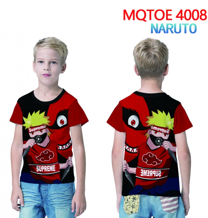Naruto Childrens full-color printed short-sleeved T-shirt 60 80 100 120 140  160 6 sizes  for children MQTOE 4008