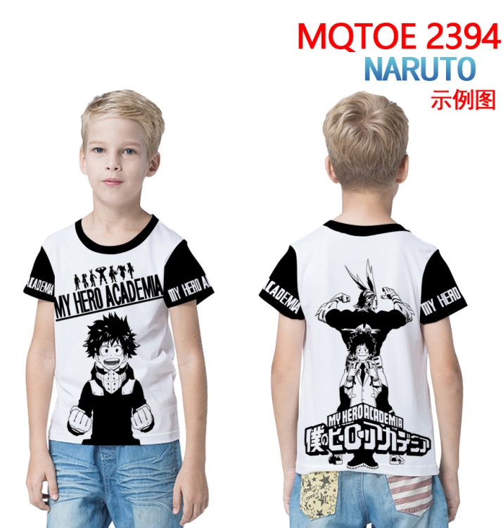 Naruto Childrens full-color printed short-sleeved T-shirt 60 80 100 120 140  160 6 sizes for children MQTOE 2394