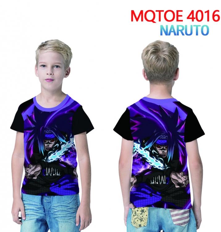 Naruto Childrens full-color printed short-sleeved T-shirt 60 80 100 120 140  160 6 sizes for children MQTOE 4016