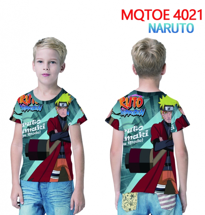Naruto Childrens full-color printed short-sleeved T-shirt 60 80 100 120 140  160 6 sizes  for children MQTOE 4021