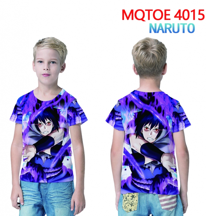 Naruto Childrens full-color printed short-sleeved T-shirt 60 80 100 120 140  160 6 sizes for children MQTOE 4015