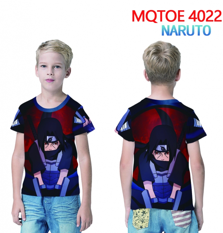 Naruto Childrens full-color printed short-sleeved T-shirt 60 80 100 120 140  160 6 sizes for children MQTOE 4022