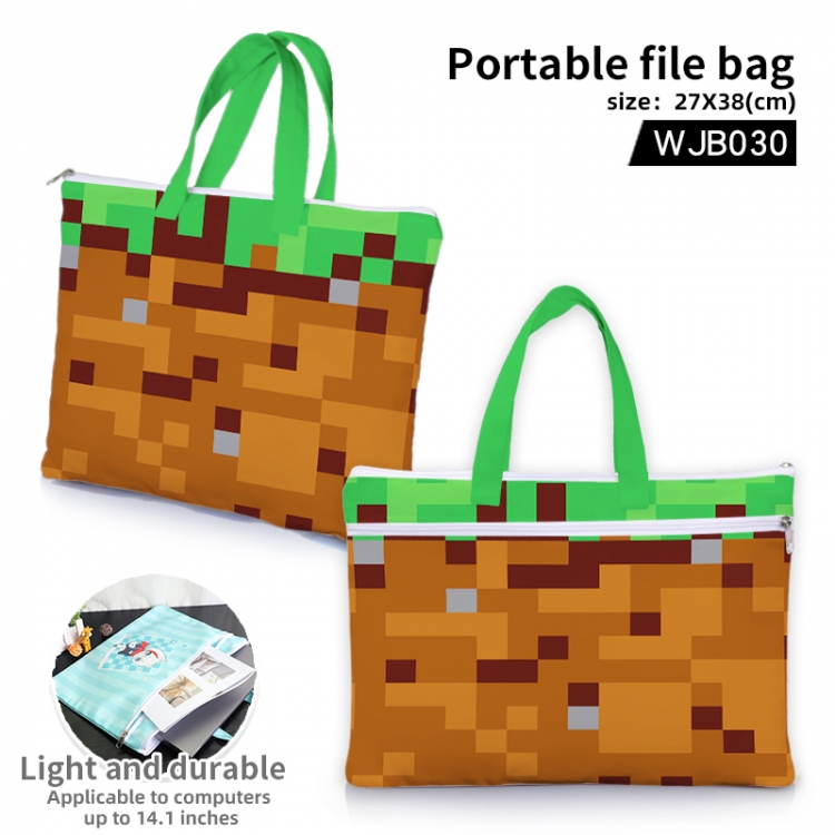 Minecraft Anime portable file bag Handbag  27x38cm WJB030