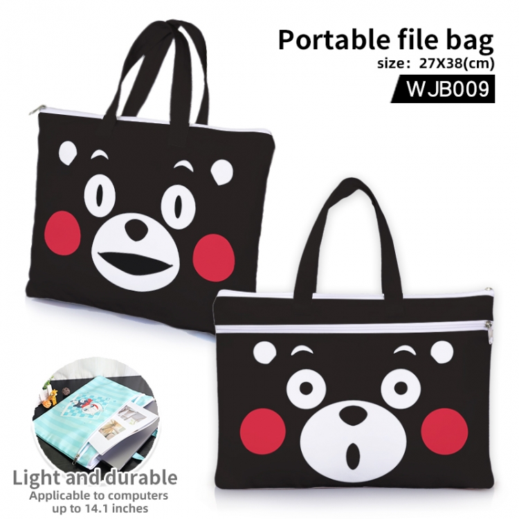 Kumamon Anime portable file bag Handbag  27x38cm WJB009