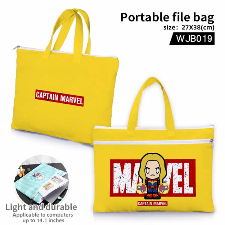 Captain Marvel Film and television portable file bag Handbag  27x38cm WJB019