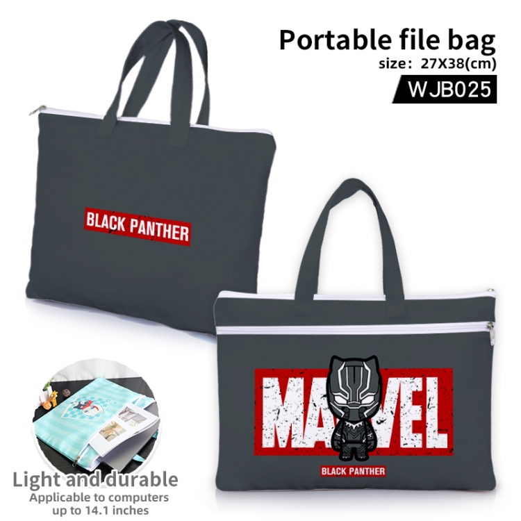 Black Panther Anime portable file bag Handbag  27x38cm WJB025