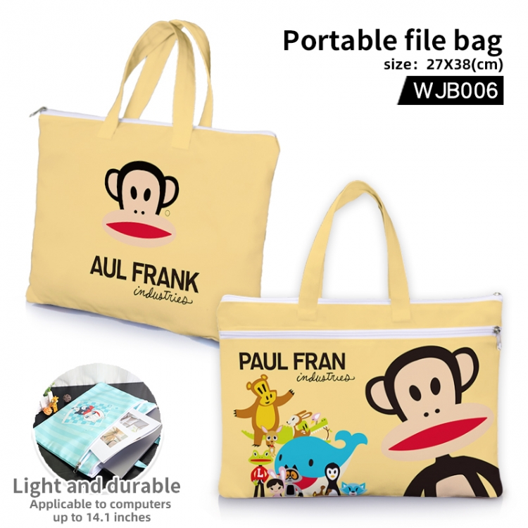 Big mouth monkey Anime portable file bag Handbag  27x38cm WJB006
