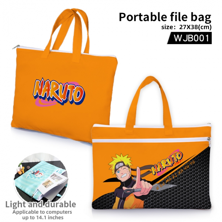 Naruto Anime portable file bag Handbag  27x38cm WJB001