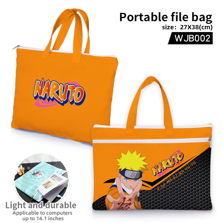 Naruto Anime portable file bag Handbag  27x38cm WJB002