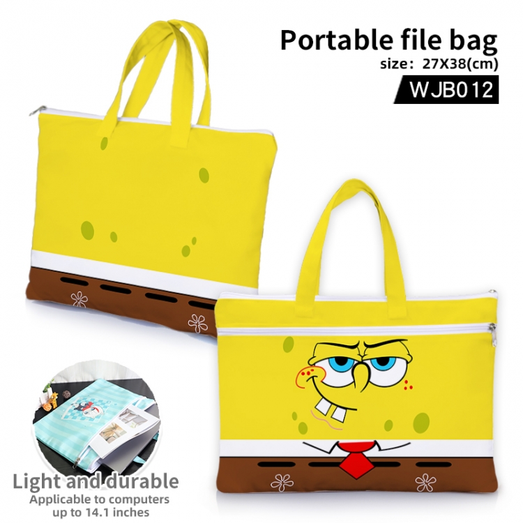 SpongeBob Anime portable file bag Handbag  27x38cm WJB012