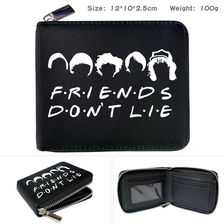 Stranger Things  Zipper UV printed bi-fold leather wallet 12x10x2.5cm 100g