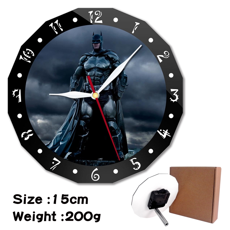 Batman Anime double acrylic wall clock alarm clock 15cm 200g 